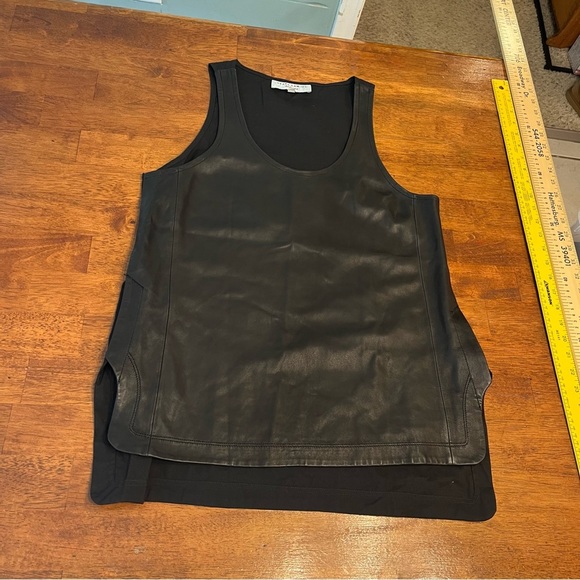Athleta + Derek Lam 10C leather front black tank top size medium - Picture 1 of 6